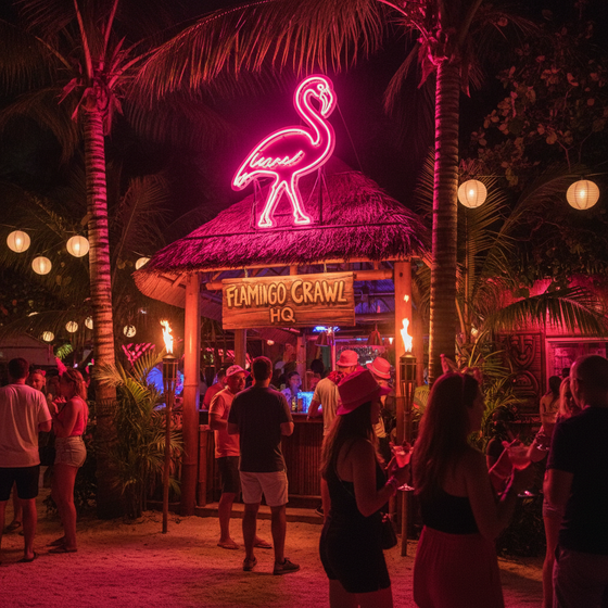 Flamingo bar crawl