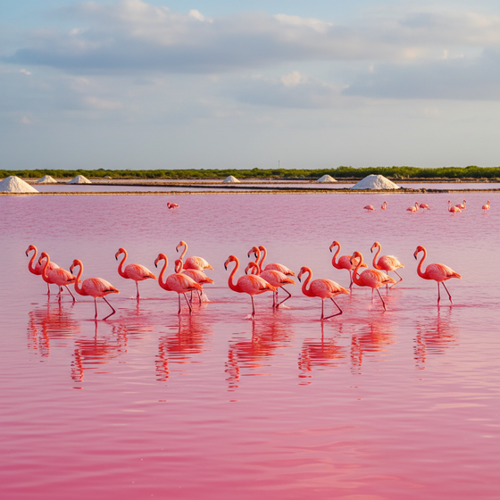 Rio Lagartos Mexico flamingos