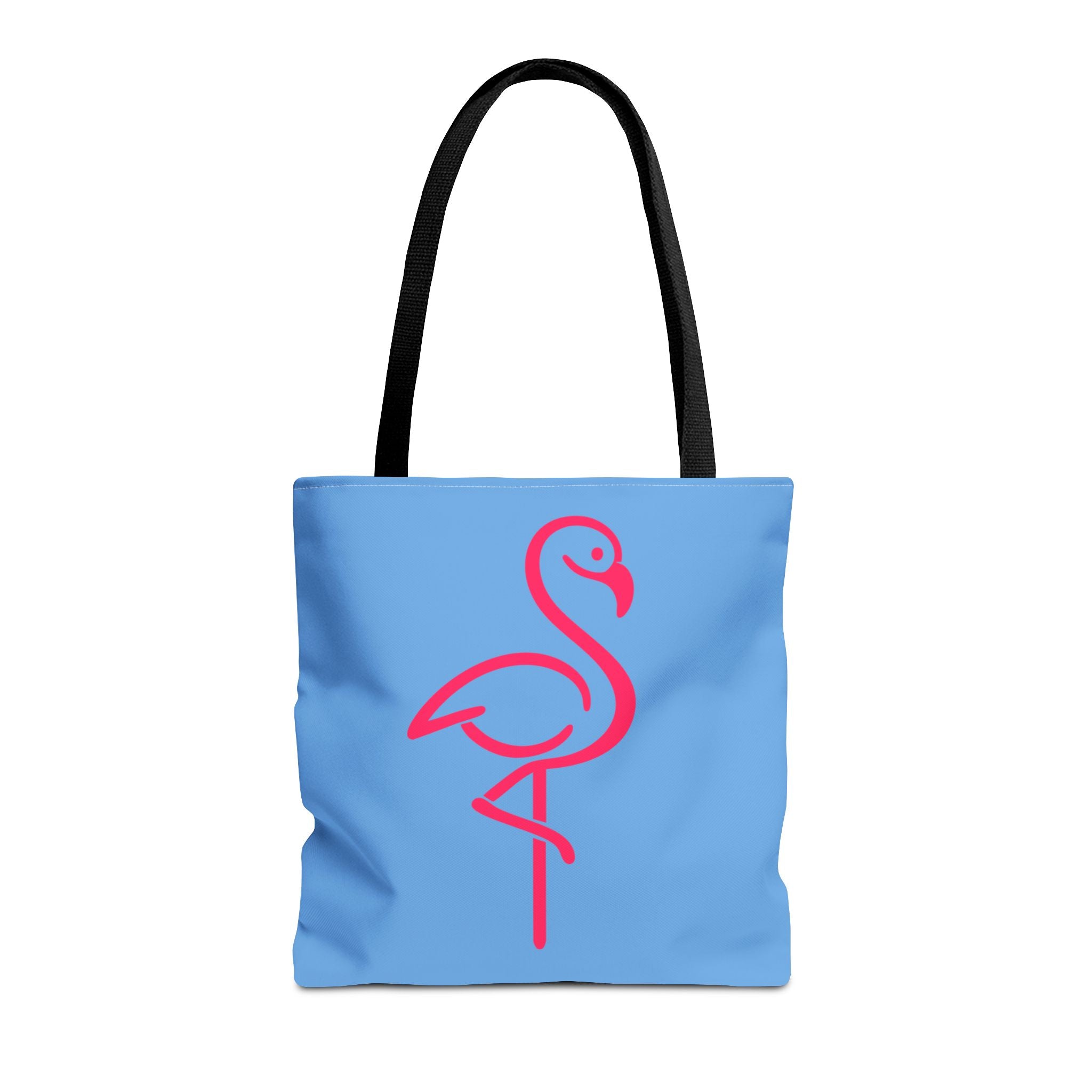 Pink Flamingo Tote Bag – Blue All-Over Print Beach & Market Tote