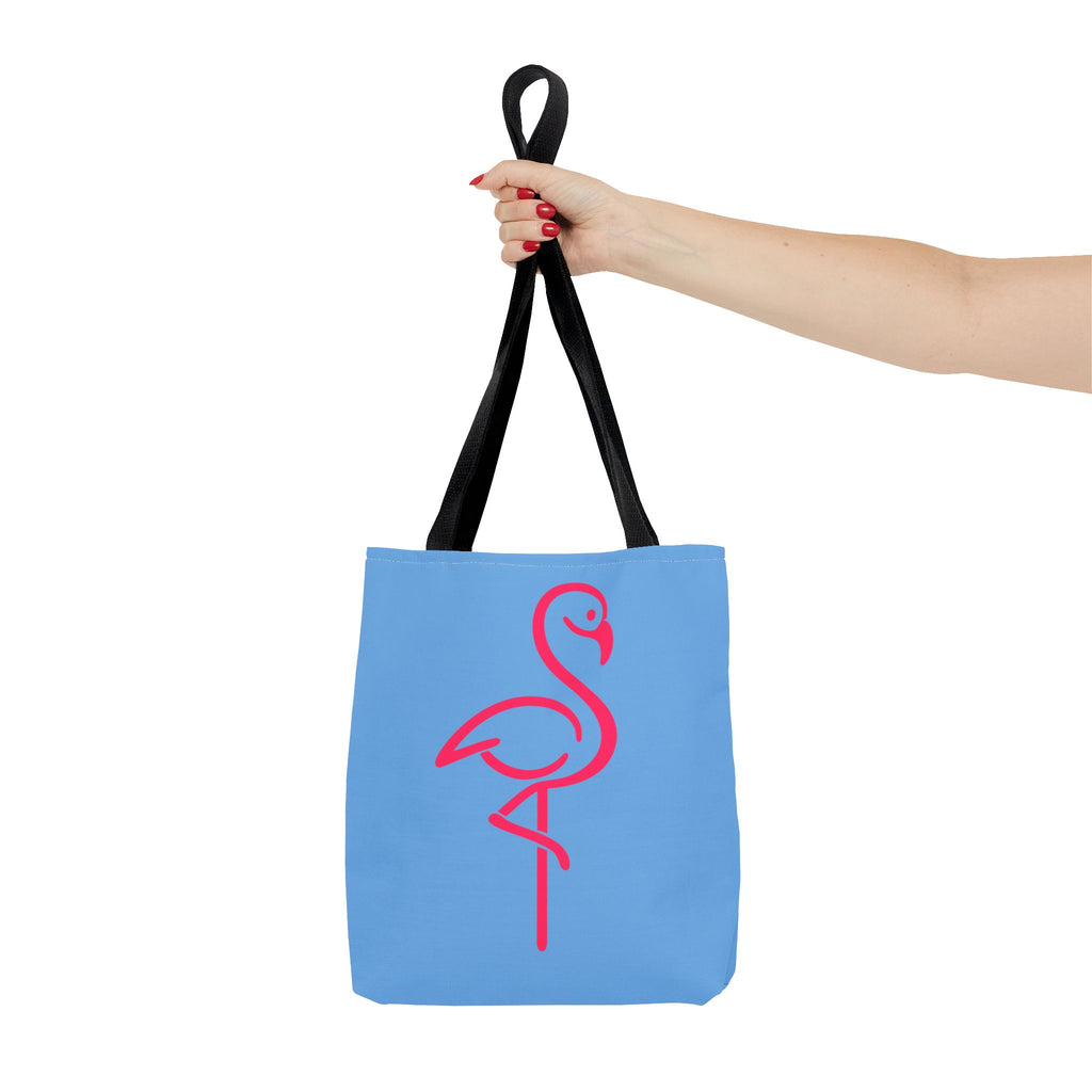 Pink Flamingo Tote Bag – Blue All-Over Print Beach & Market Tote
