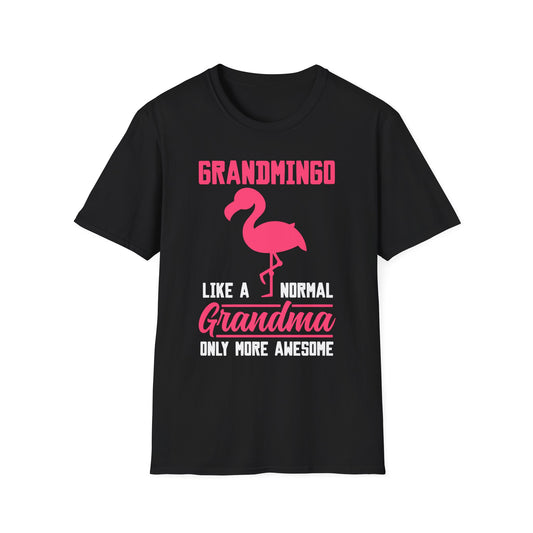 Grandmingo Tropical Flamingo Grandma Shirt Fun Pink Beach Tee — T-Shirt