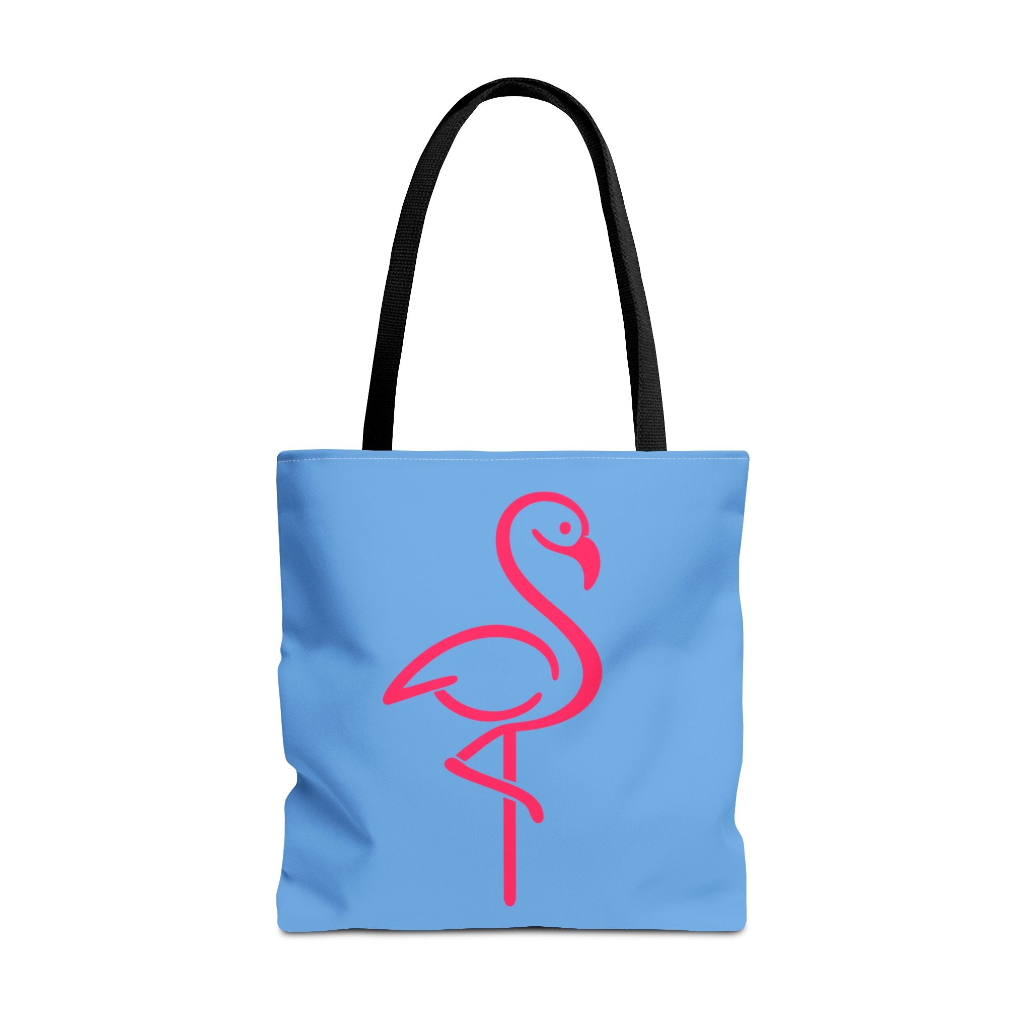 Pink Flamingo Tote Bag – Blue All-Over Print Beach & Market Tote