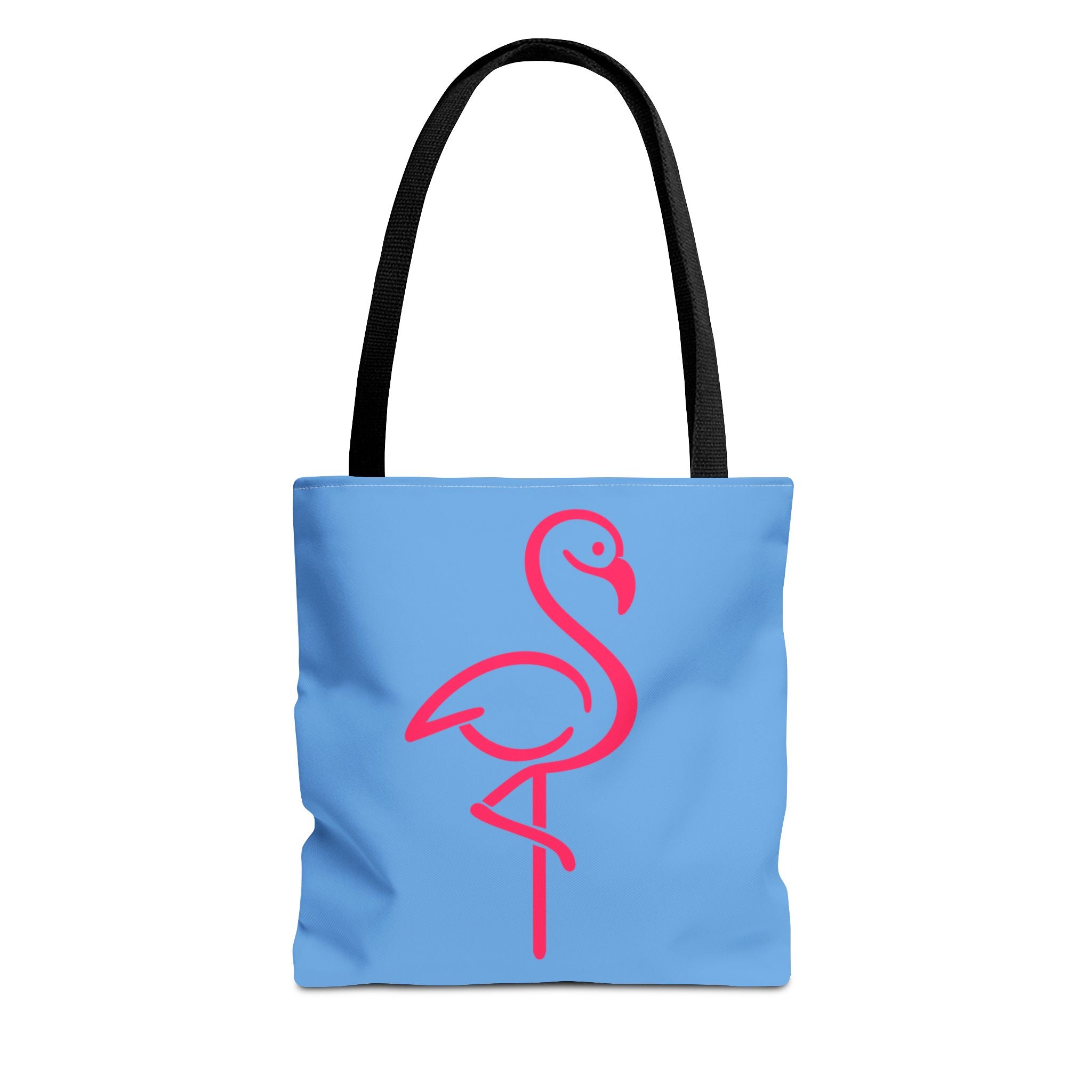 Pink Flamingo Tote Bag – Blue All-Over Print Beach & Market Tote