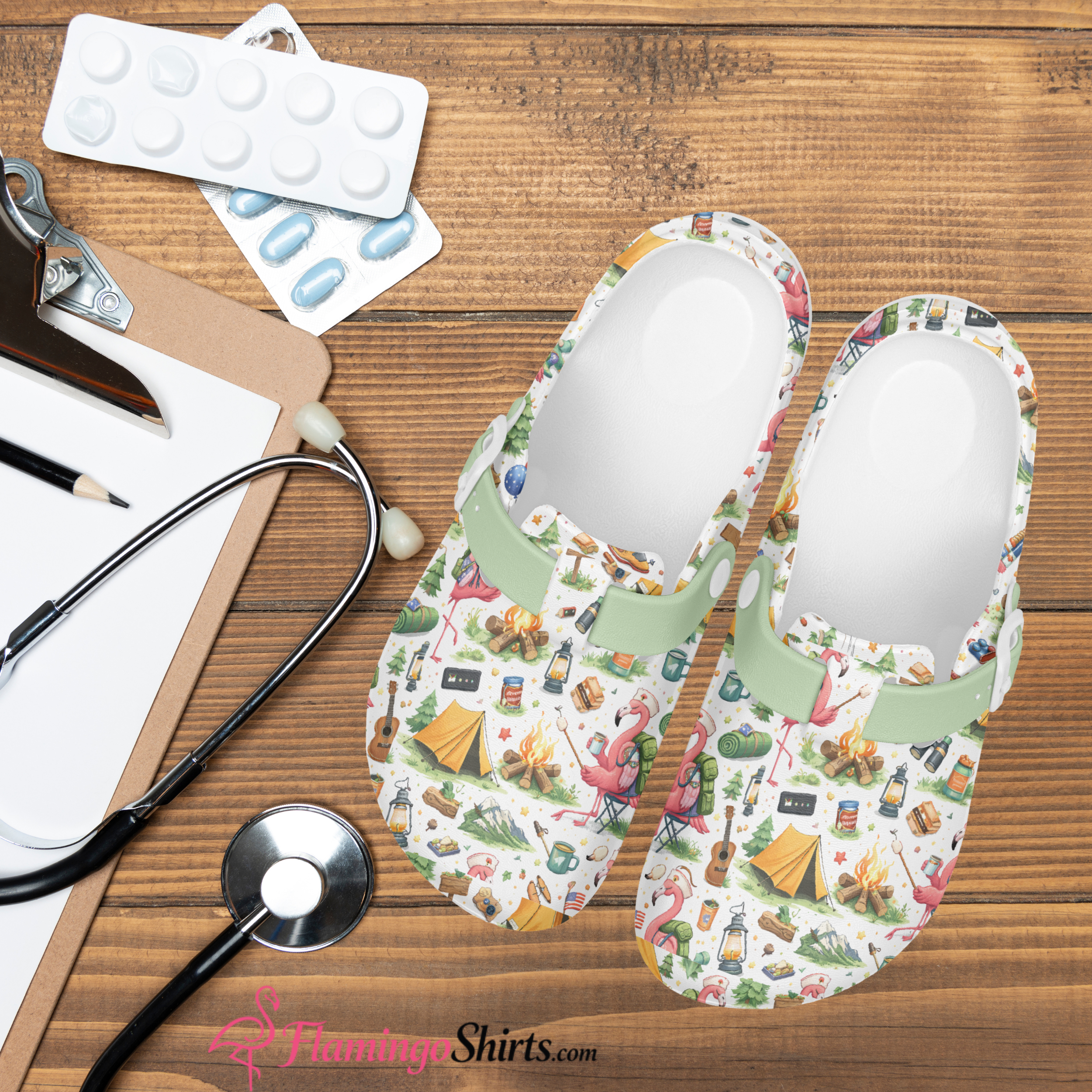 Flamingo Camping Clogs, Lightweight Comfort for Campgrounds & Everyday Wear